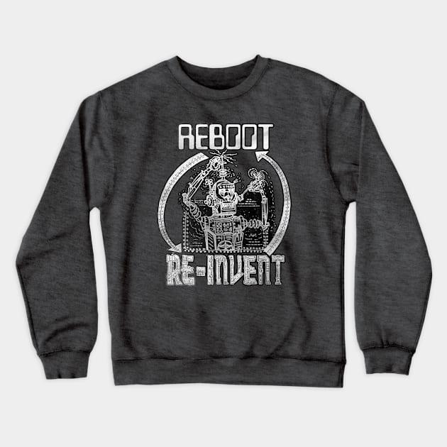 Reboot Re-Invent Robot Crewneck Sweatshirt by Mudge